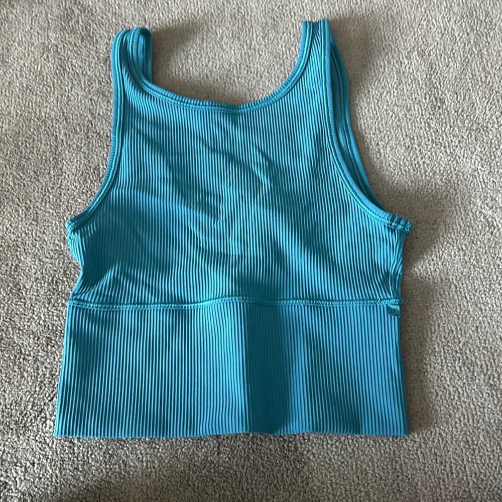 Lululemon Capture Blue Power Pivot Ribbed Tank Top - Picture 1 of 2